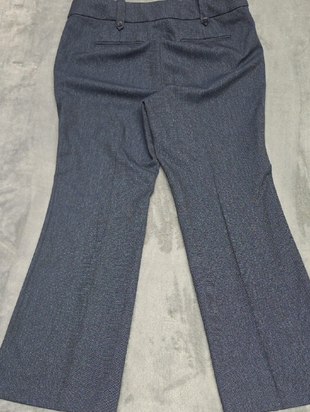 LOFT Navy Textured Straight-Leg Trousers - Picture 7 of 7